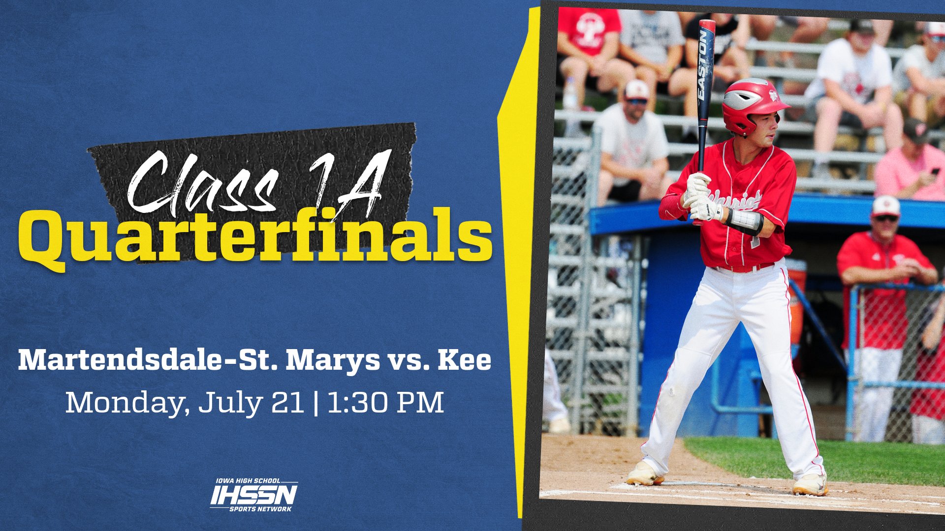 Baseball: 2025, Class 1A Quarterfinals - Martensdale-St. Mary's vs. Kee