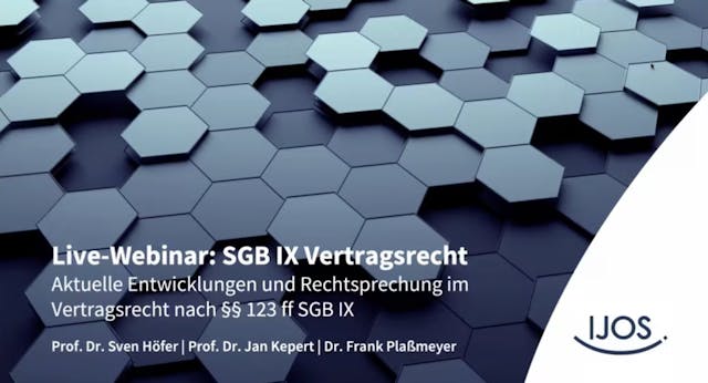 Webinar: SGB IX Vertragsrecht (Eingliederungshilfe)