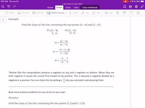 Video 3.10 Slope Formula B