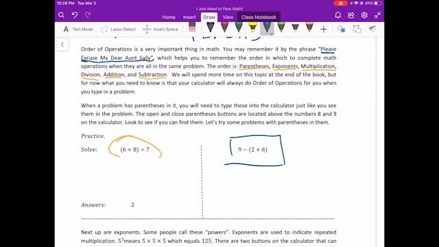 Video 1.6 Order of Operations 
