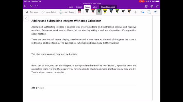Video 8.8 Adding Integers