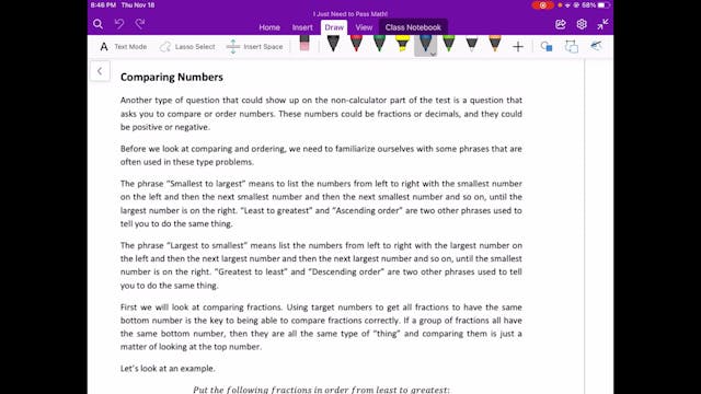Video 8.7 Ordering Numbers 