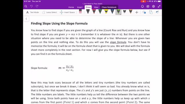 Video 3.9 Slope Formula A
