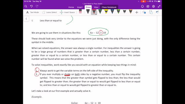 Video 2.8 Inequalities A