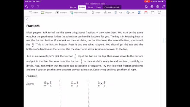 Video 1.4 Fractions A