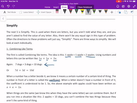 Video 2.2 Simplify A