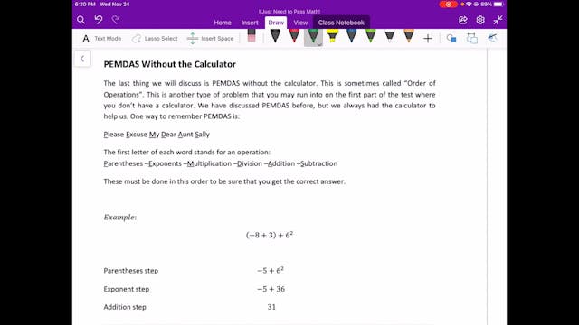 Video 8.12 PEMDAS