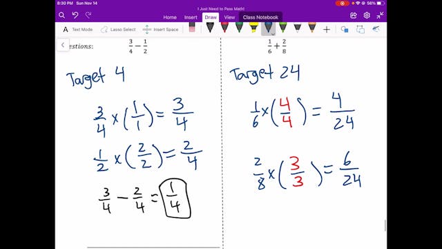 Video 8.6 Fraction Practice