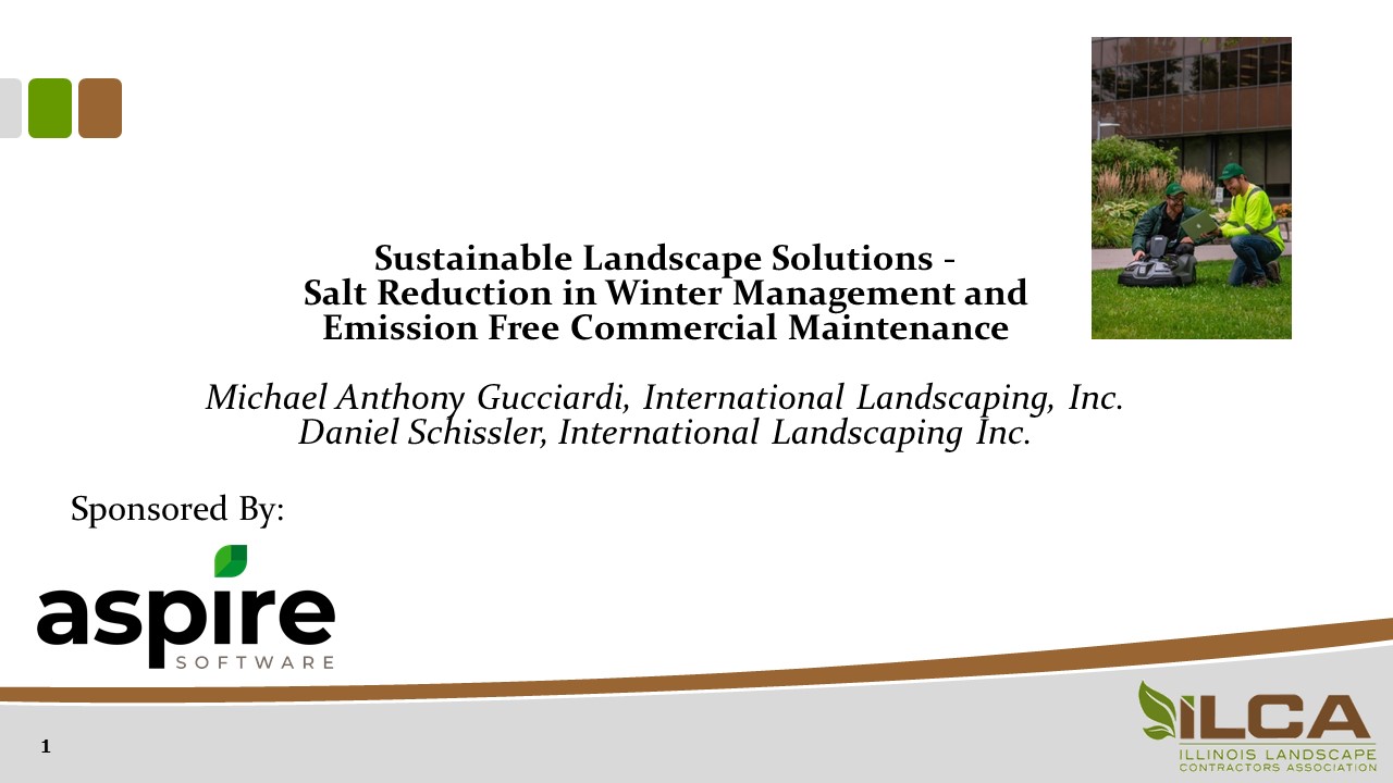 Salt Reduction in Winter Management & Emission Free Commercial Maintenance