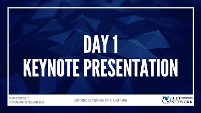 Paul Bulter Keynote - 2022 ILET Summit