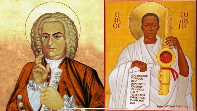 Passion for Bach and Coltrane by Jeff Scott, poetry by A.B. Spellman