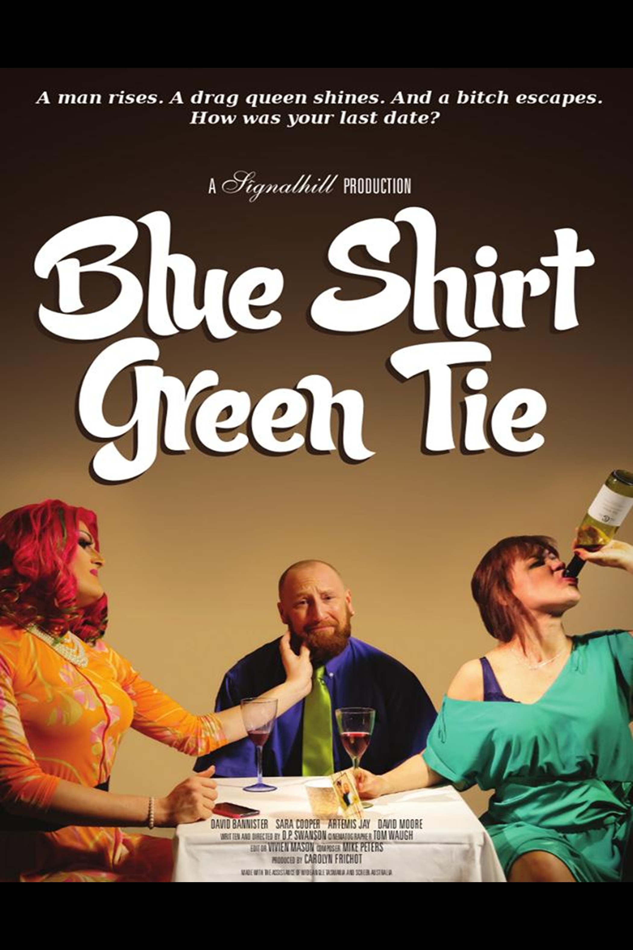 Blue Shirt Green Tie