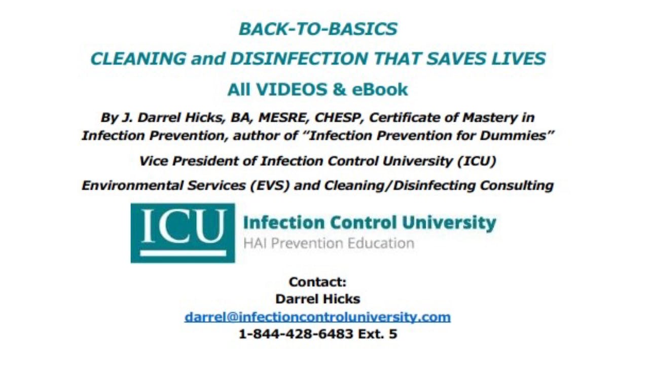 Back to Basics: Cleaning/Disinfection Saving Lives