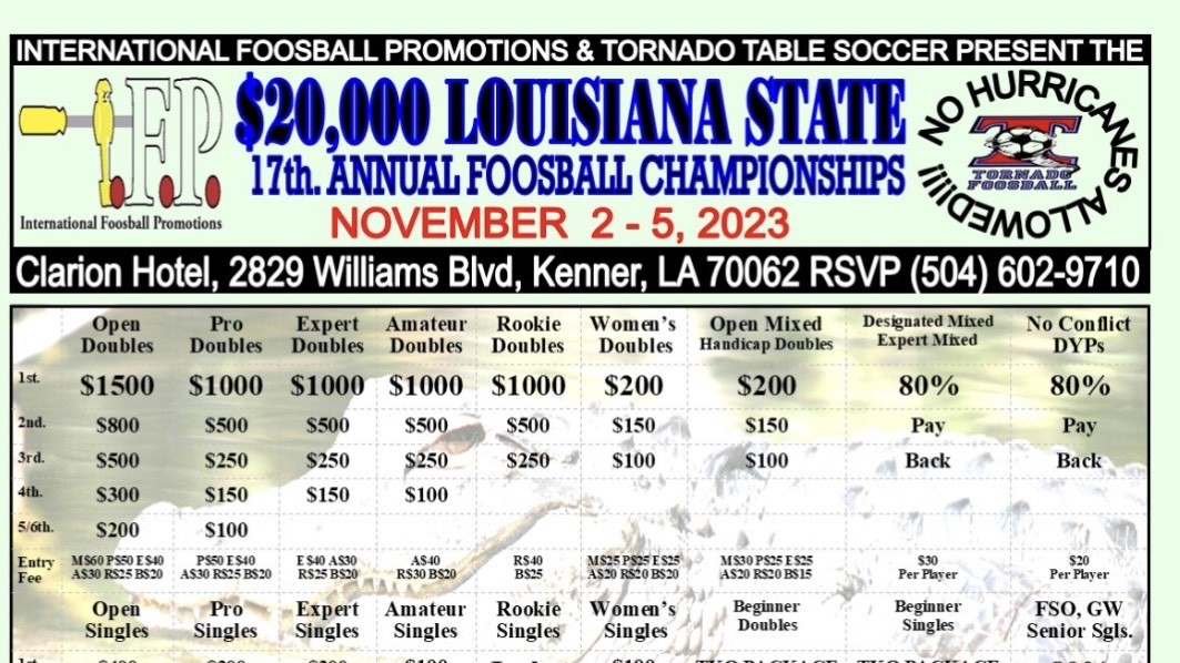 Table 1 Sunday Evening | 2023 Louisiana State