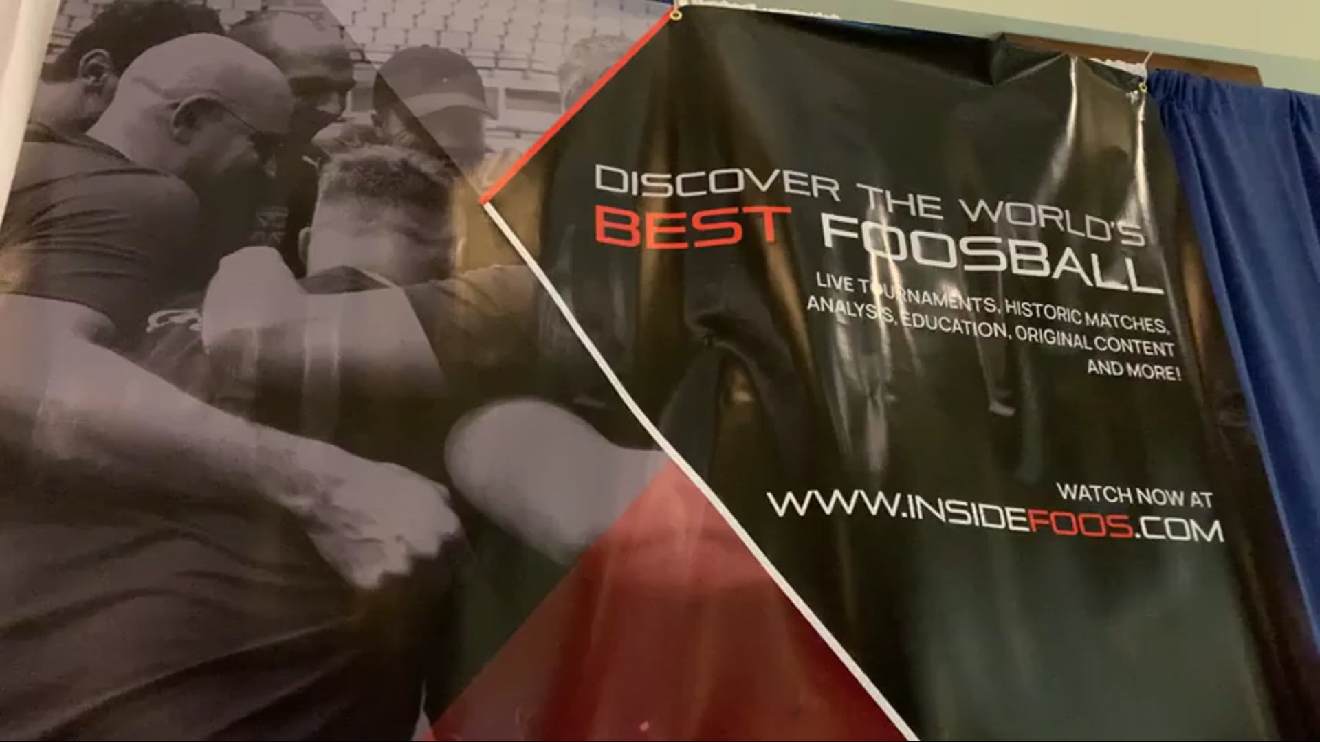 Jim Stevens interviews while walking around the tournament room on Friday