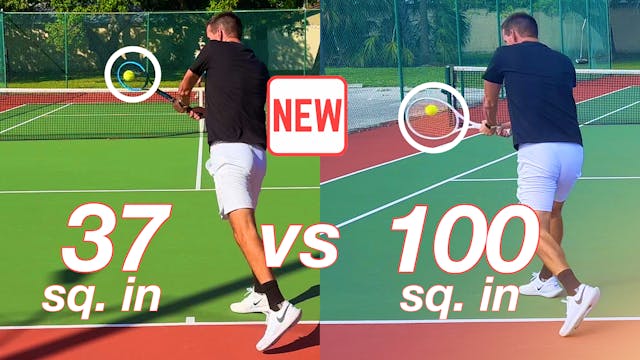 37 sq. inch VS 100 sq. inch Tennis Ra...