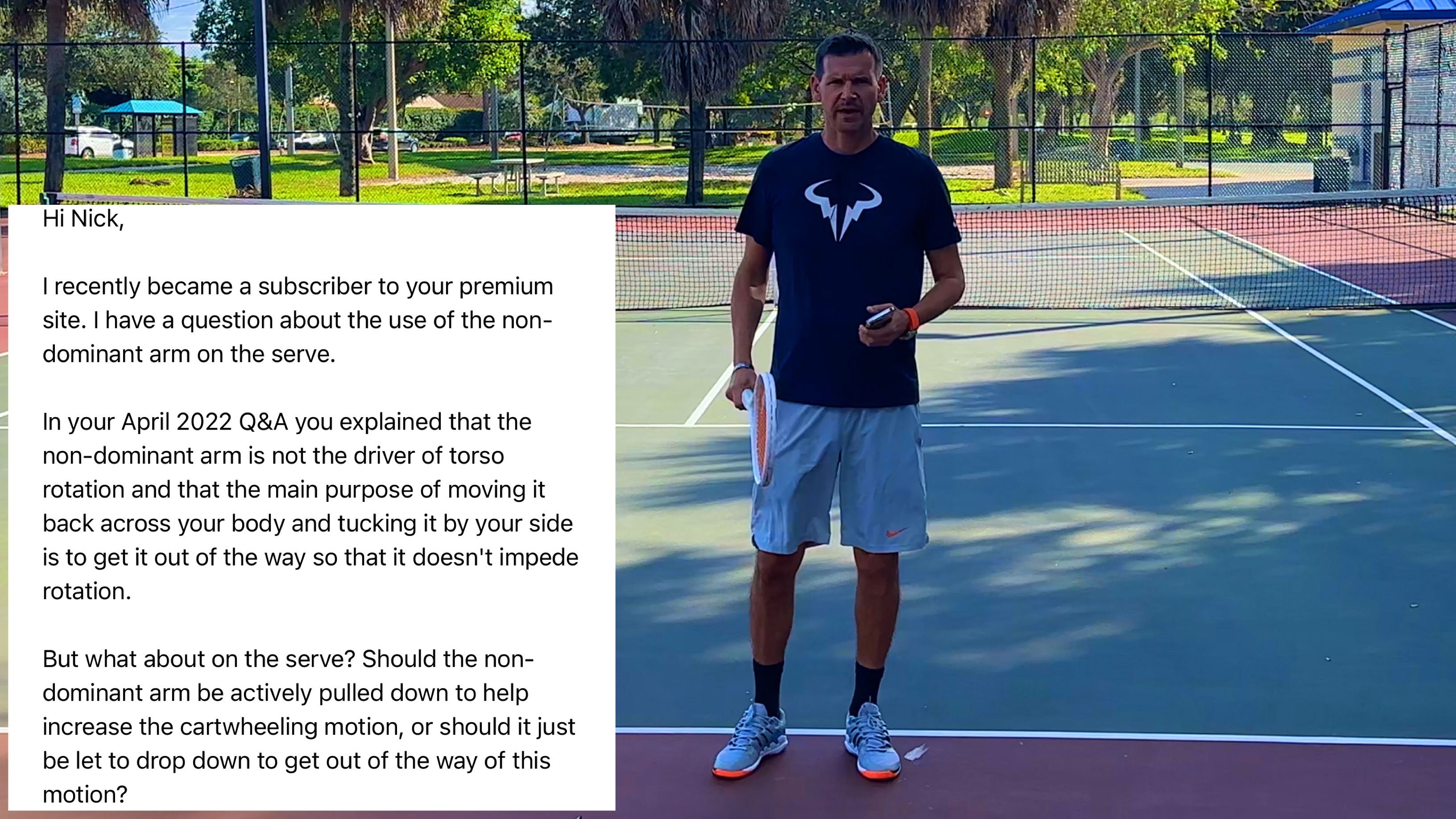 November 2022 Q&A | Non-Dominant Arm on Serve | Can't Rotate Torso