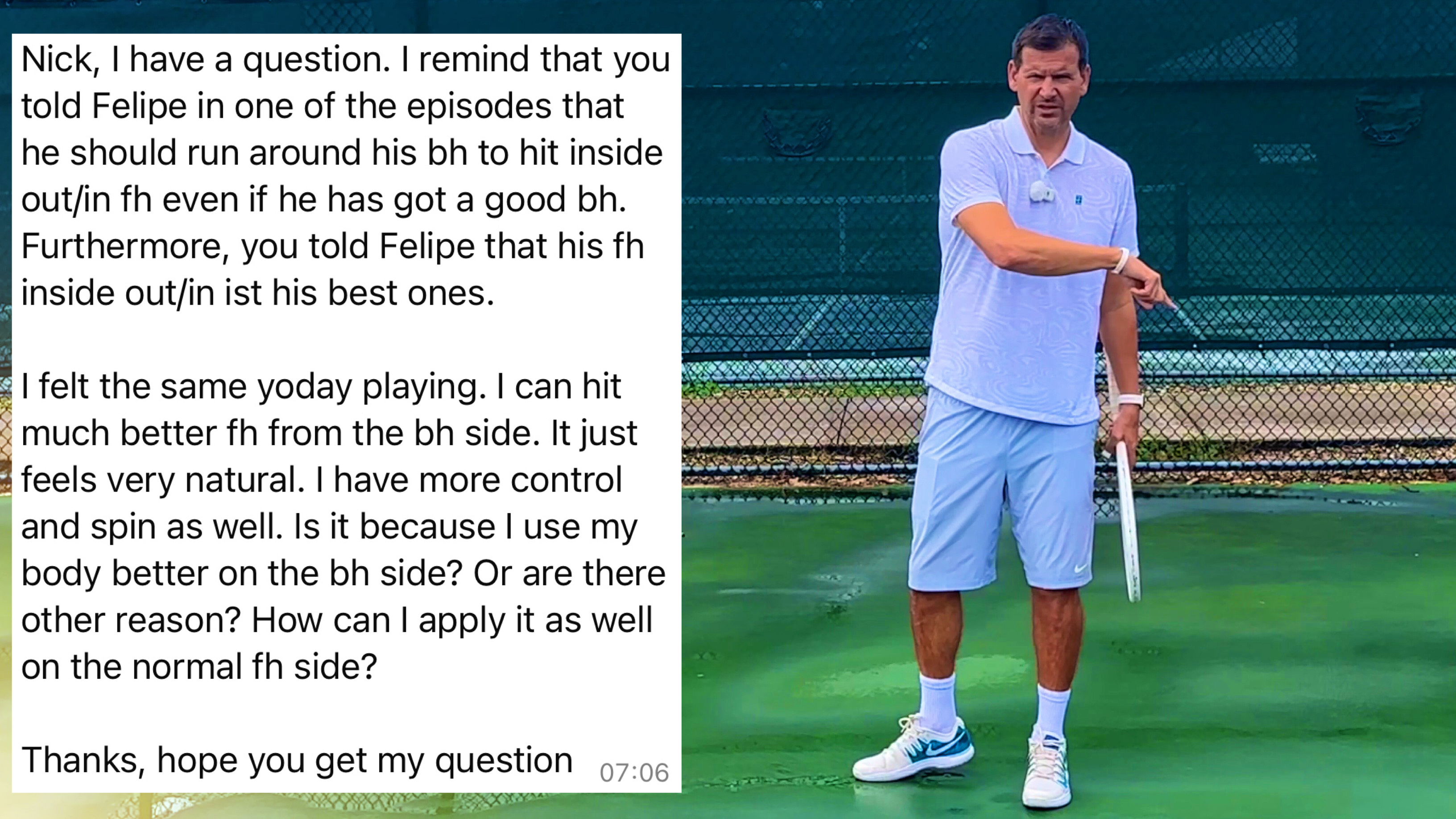 May 2024 Q&A | Why Does the Forehand Feel Better When Struck from Backhand Side?