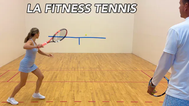 Tennis Lesson at LA Fitness on a Rain...