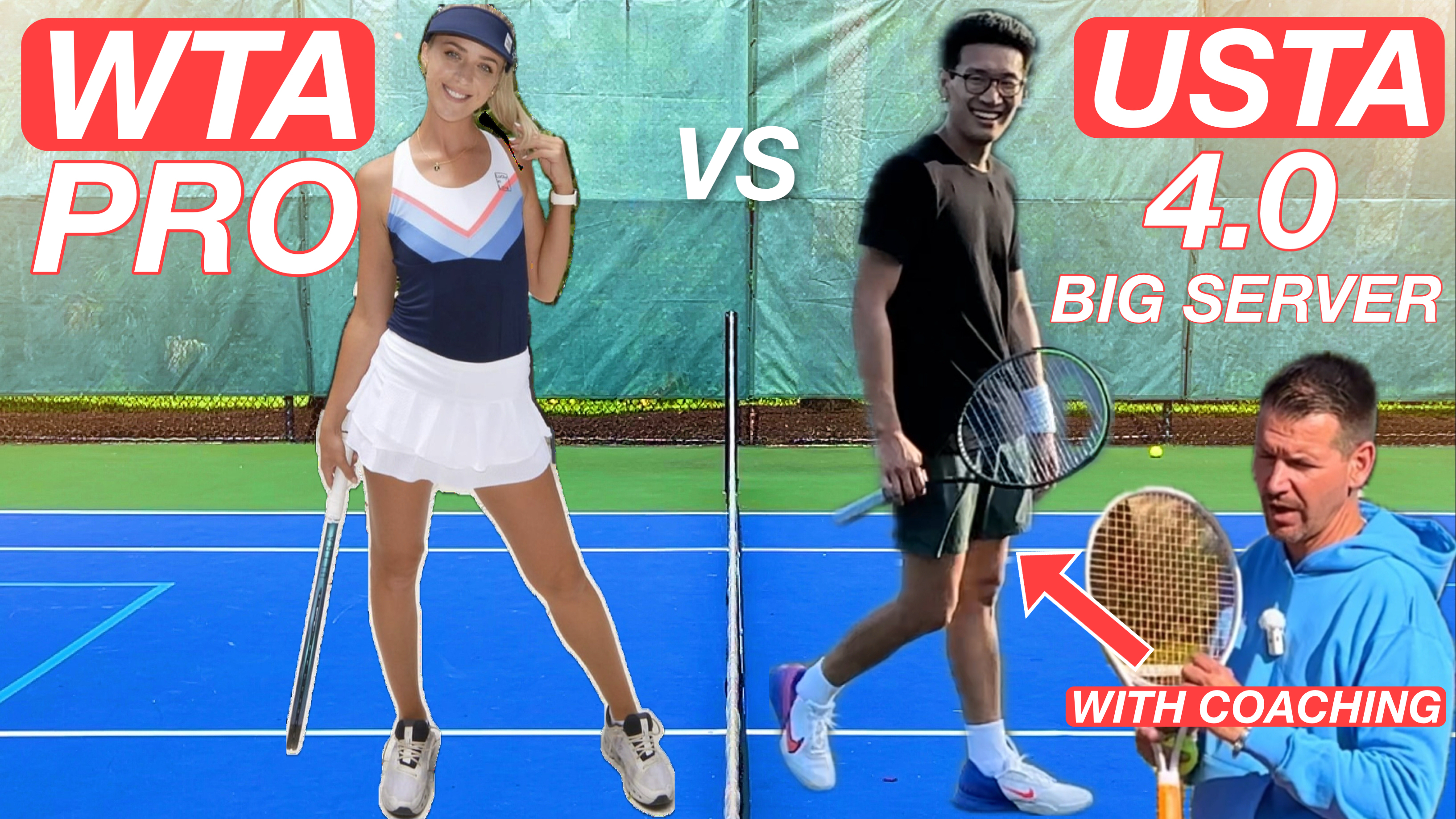 Female Pro vs USTA 4.0 Guy (Big Server) | December 2024