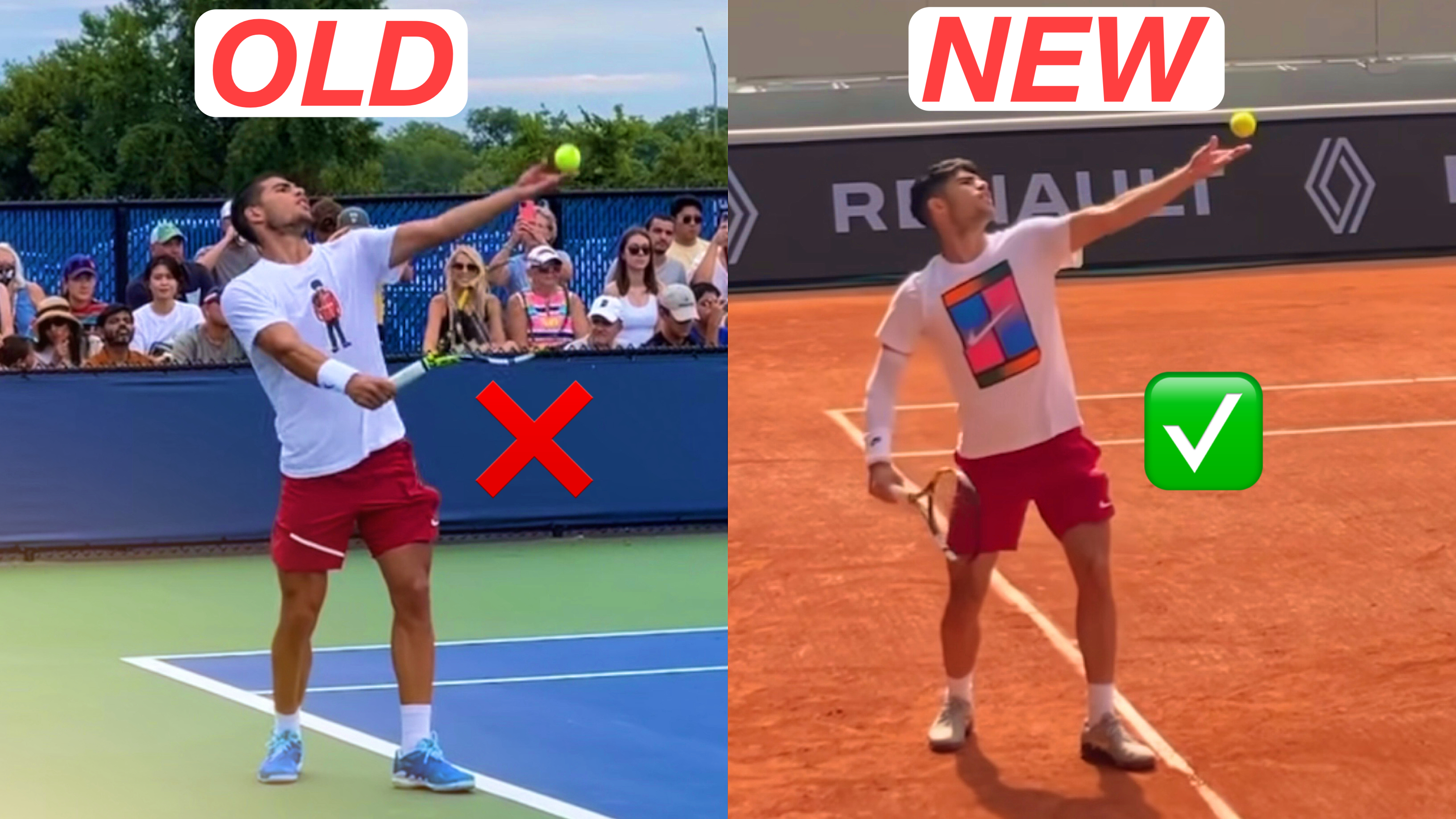 Carlos Alcaraz New & Improved Serve Technique 
