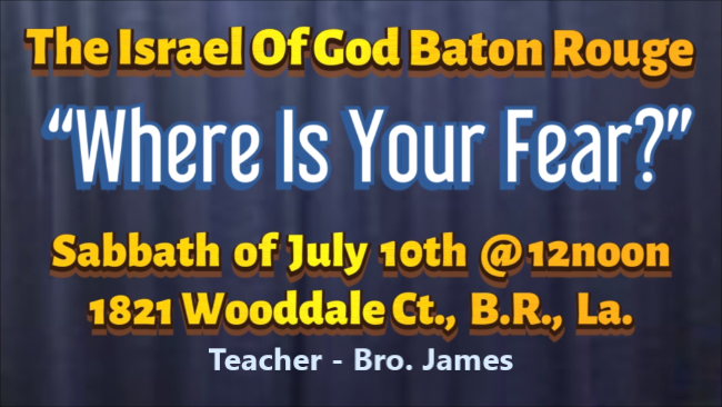 07102021 - IOG Baton Rouge - WHERE IS YOUR FEAR?