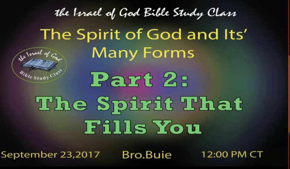 92317 - The Spirit of God In Its Many Forms - Part 2 - THE SPIRIT THAT FILLS YOU