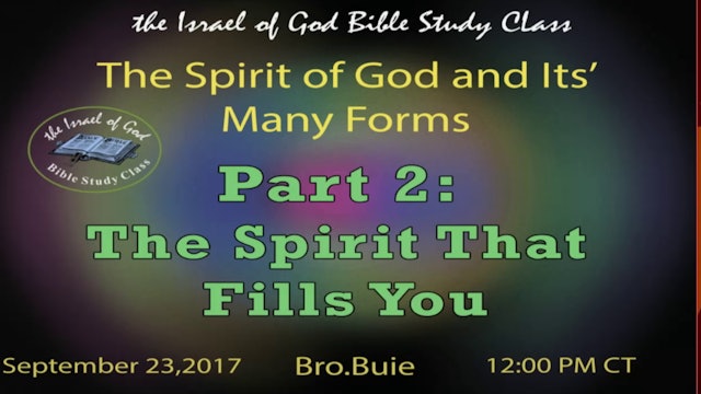 92317 - The Spirit of God In Its Many Forms - Part 2 - THE SPIRIT THAT FILLS YOU