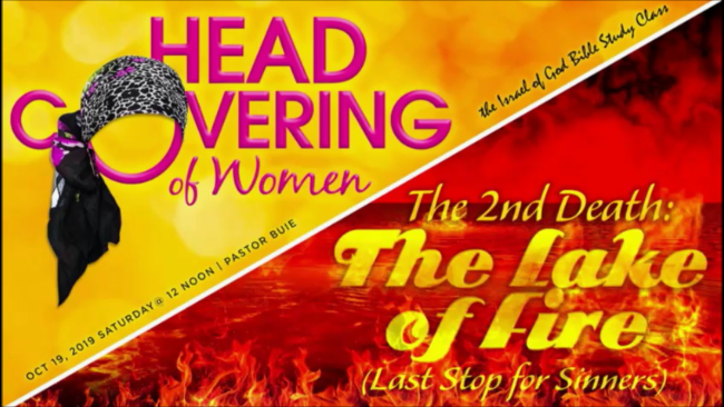 10192019 - Head Covering of Women & The 2nd Death: The Lake of Fire...