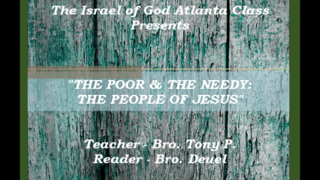 05212016 - IOG Atlanta - The Poor & The Needy: The People of Jesus