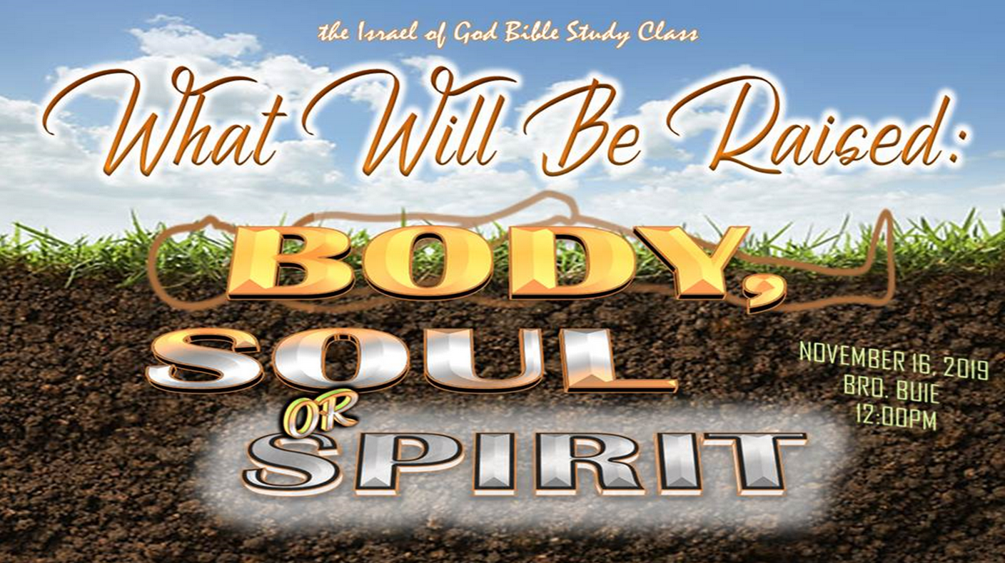 11162019 - What Will Be Raised Body, Soul or Spirit?