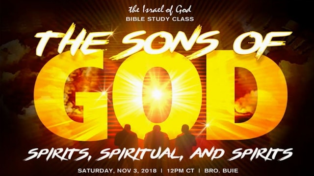 11032018 - The Sons of God: Spirits, Spiritual, and Spirits