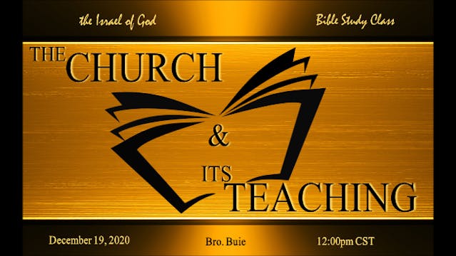 12192020 - The Church and Its Teaching