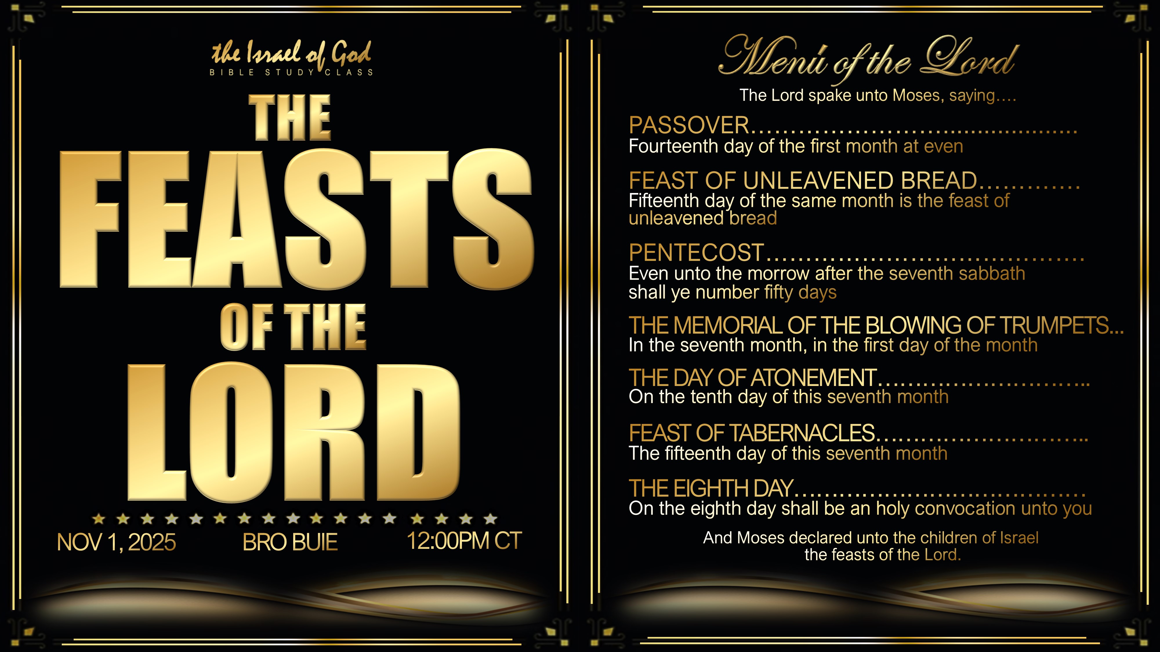 11012025 - The Feasts of the Lord