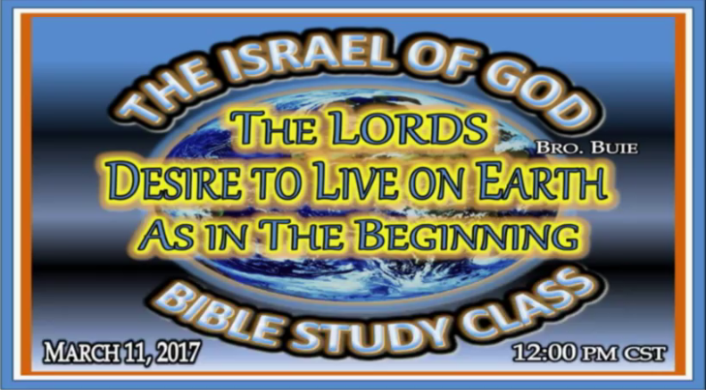 31117 - The Lord's Desire To Live On Earth As In The Beginning