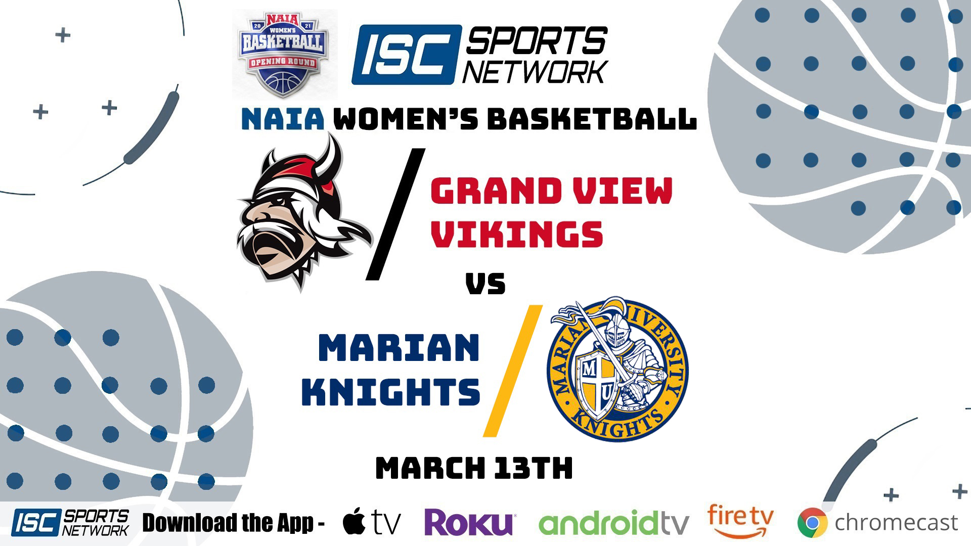 2021 WBB Grand View at Marian 3/13