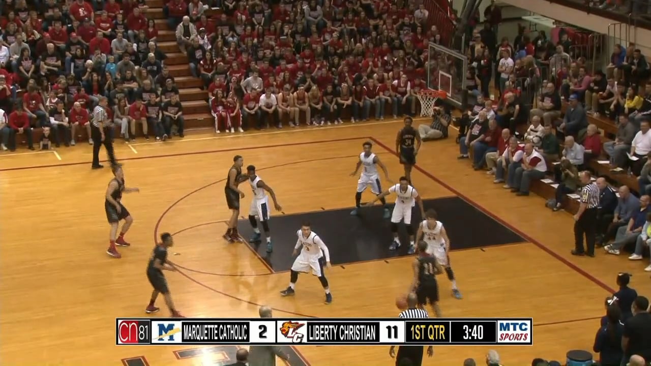 2015 SemiState Marquette Catholic vs Liberty Christian Nunn dunk