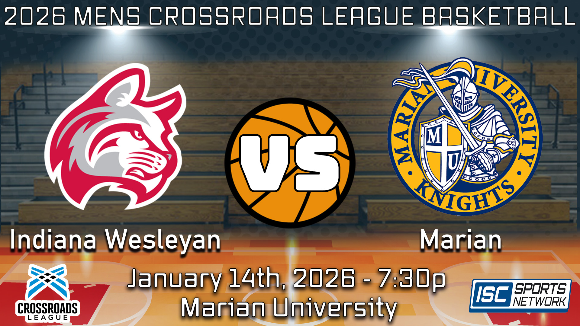 2026 MBB Indiana Wesleyan at Marian - 01/14