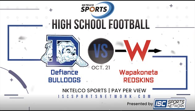 2022 FB Defiance at Wapakoneta 10/21