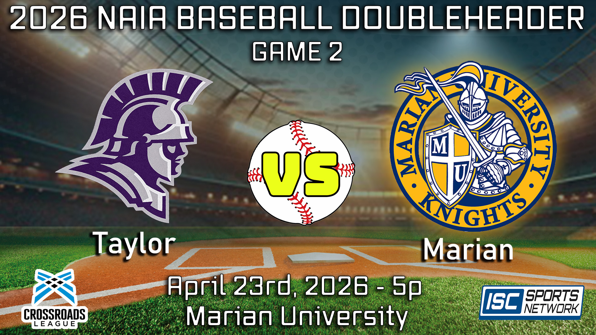 2026 BASE Taylor at Marian - Game 2 - 04/23/2026