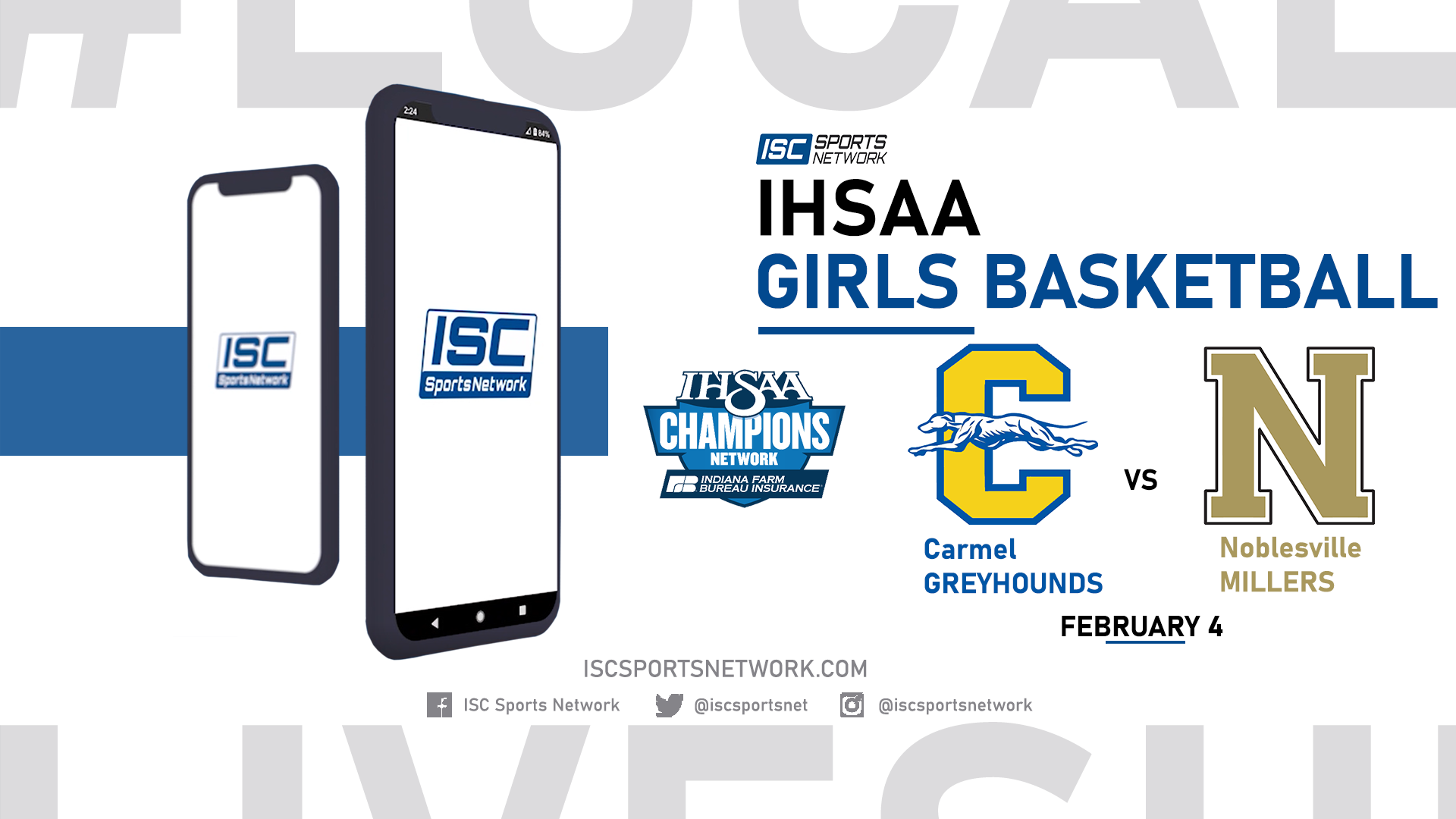 2022 IHSAA GBB Carmel vs Noblesville 2/4