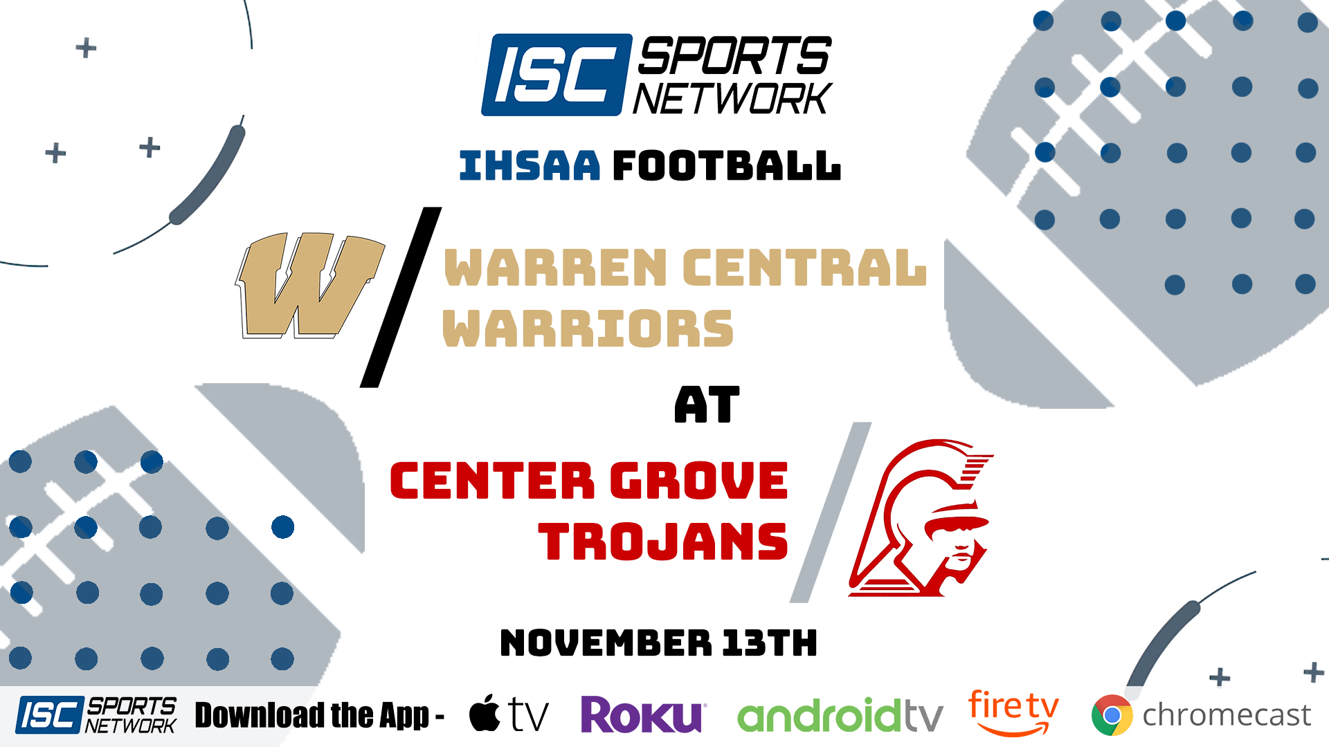2020 IHSAA FB Warren Central at Center Grove
