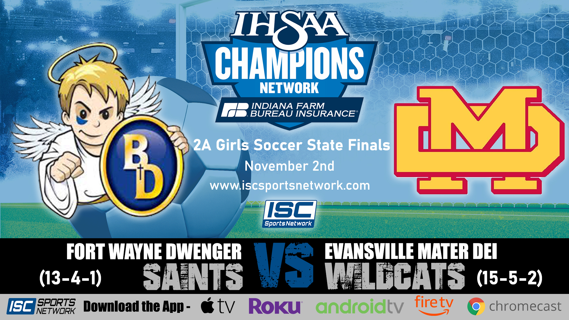 2019 IHSAA GS FW Dwenger vs Evansville Mater Dei 11/2