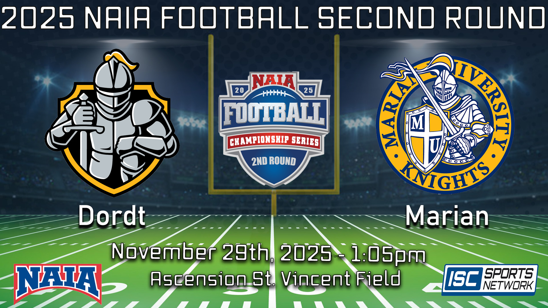 2025 NAIA FB Dordt at Marian - 11/29
