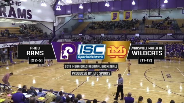 2018 IHSAA GBB Paoli vs Evansville Mater Dei