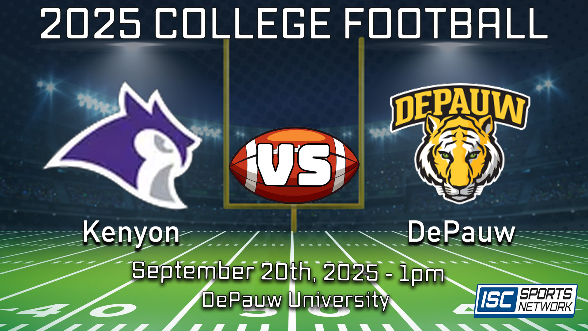 2025 CFB Kenyon at DePauw - 09/20
