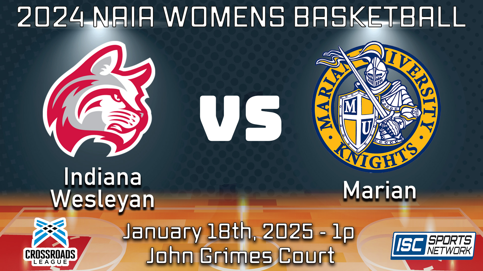 2025 WBB Indiana Wesleyan at Marian - 01/18