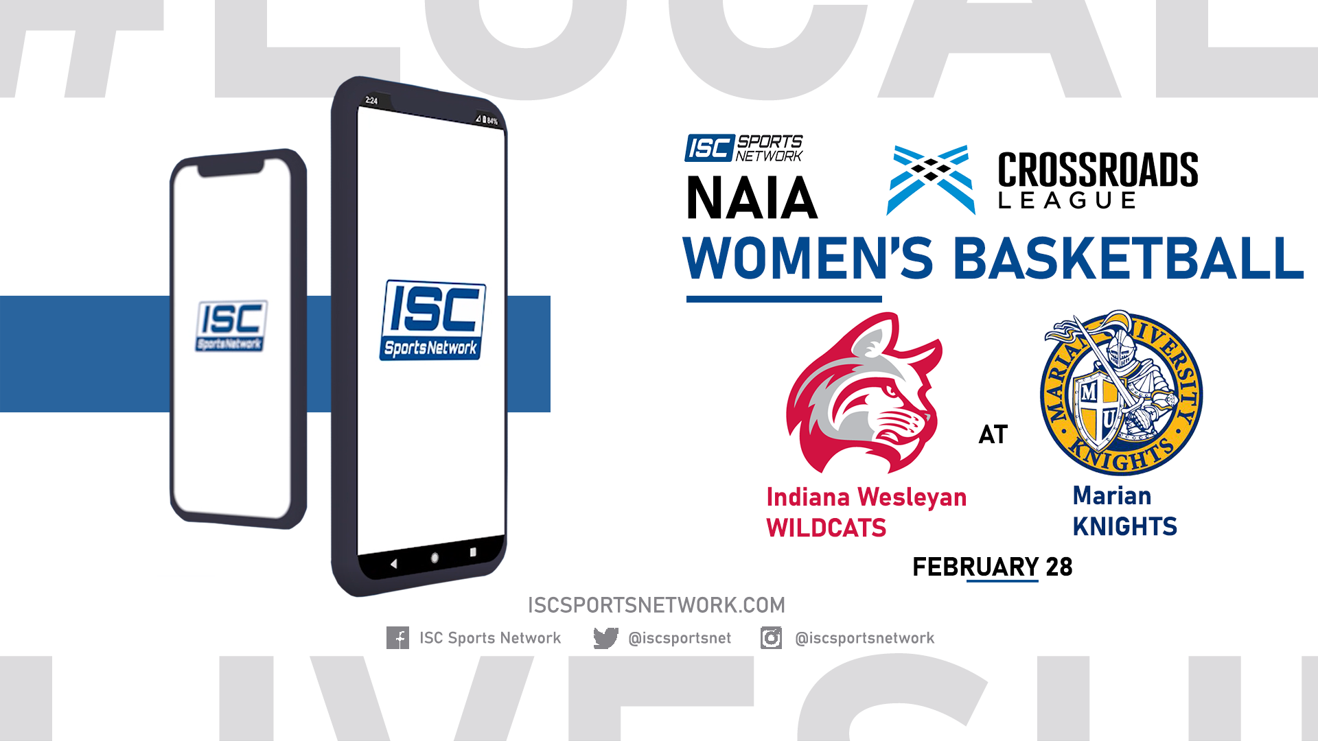 2022 WBB Indiana Wesleyan at Marian 2/28