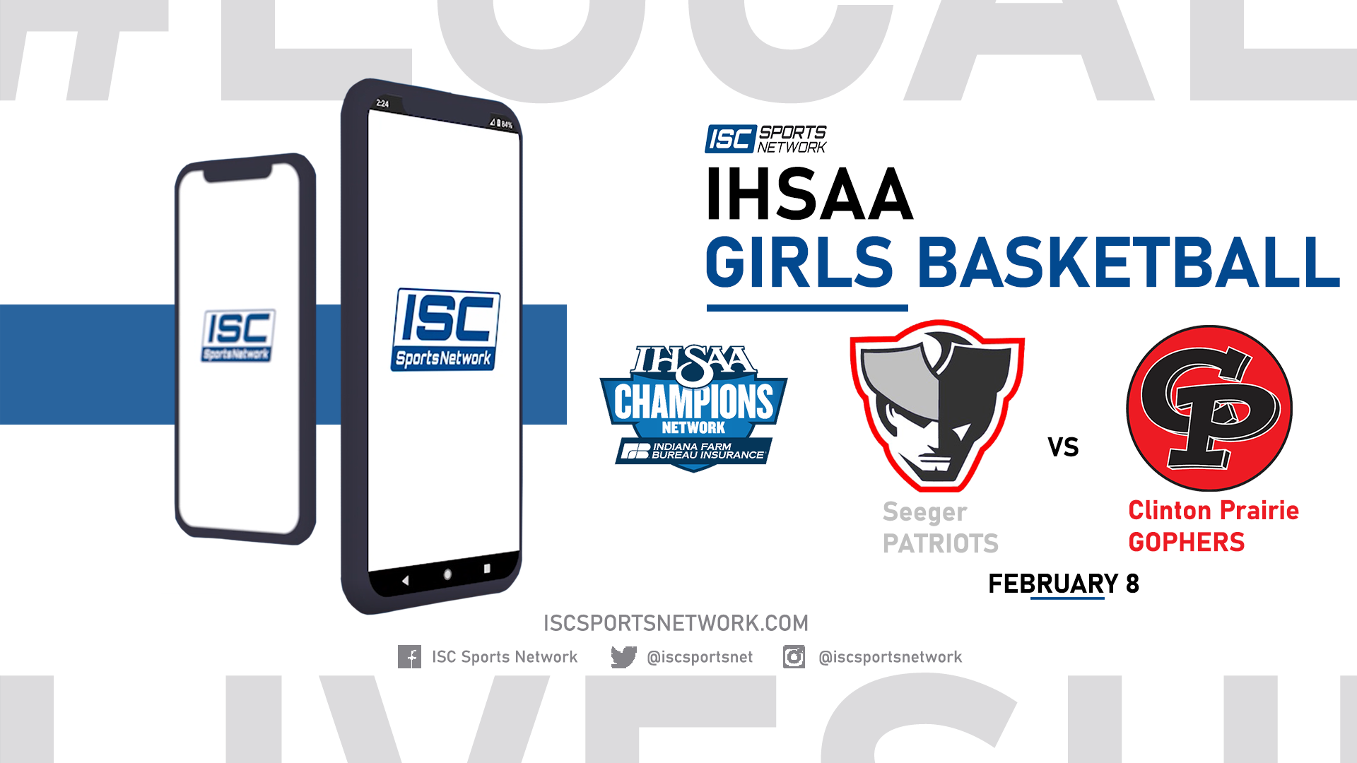 2022 IHSAA GBB Seeger at Clinton Prairie 2/8