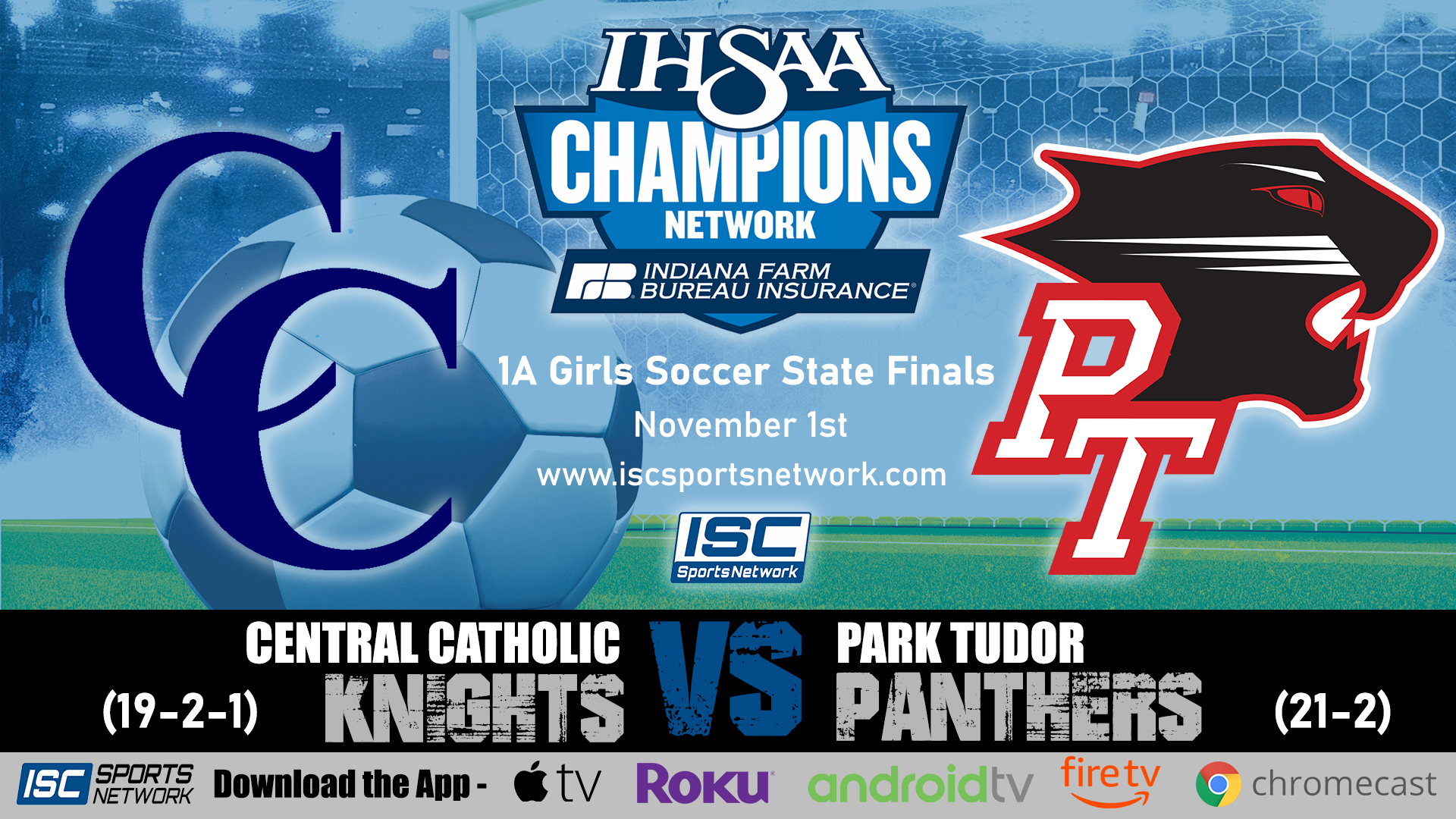 2019 IHSAA GS Central Catholic vs Park Tudor 11/1